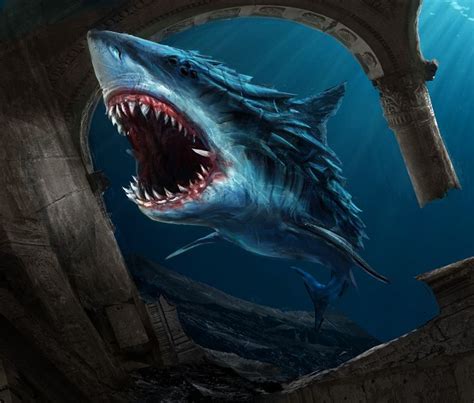Armored Shark Shark Art Fantasy Creatures Mythical Creatures