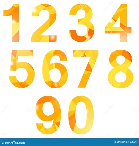 Orange Polygonal Numbers Stock Vector Illustration Of Second 60185493