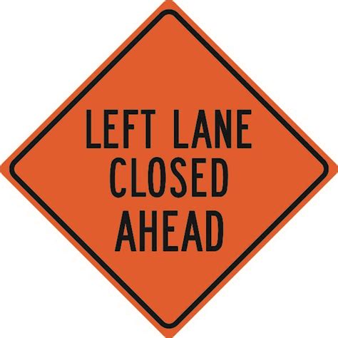 Left Lane Closed Ahead Diamond Sign Model Sign