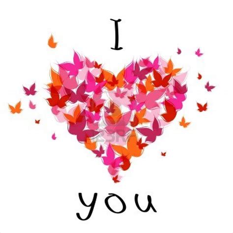 I Love You Heart Of Butterflies Animated Graphic Clipart