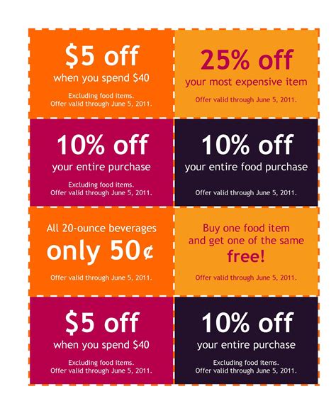 coupon template free printable