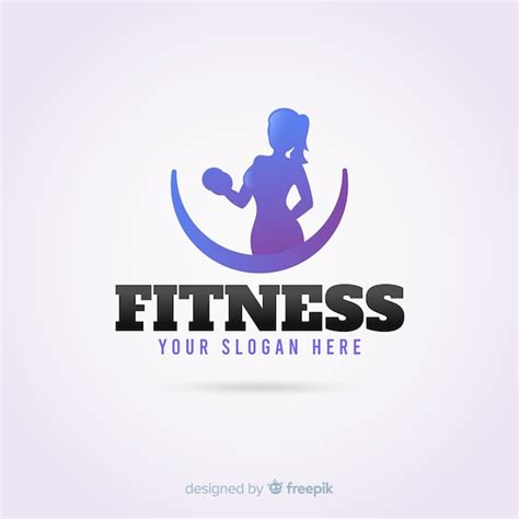 Fitness Logo Template Flat Design Free Vector