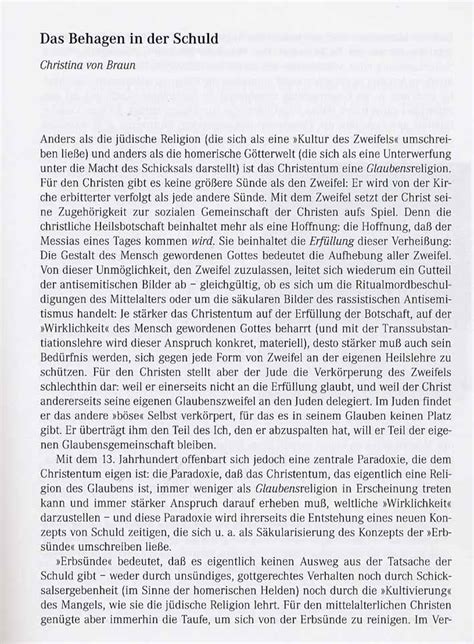 Christina Von Braun Das Behagen In Der Schuld © Programmbuch