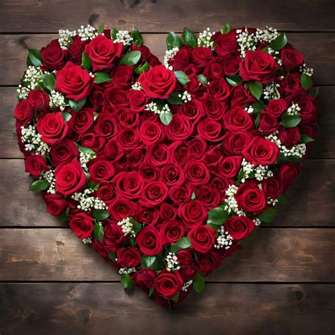 Valentines Day Heart Made Of Roses Free Stock Photo Public Domain