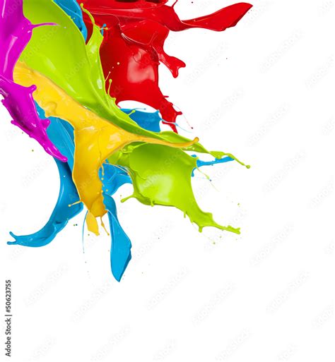 Colored Splashes In Abstract Shape Isolated On White Background Ilustraci N De Stock Adobe Stock