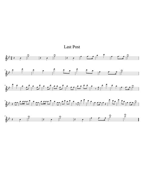 Last Post Sheet Music For Saxophone Tenor Solo