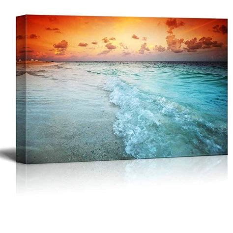 Canvas Prints Wall Art Beautiful Scenerylandscape Sunset On The Sea