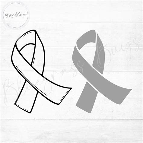 Cancer Ribbon Svg Ribbon Outline Svg Awareness Ribbon Svg Etsy