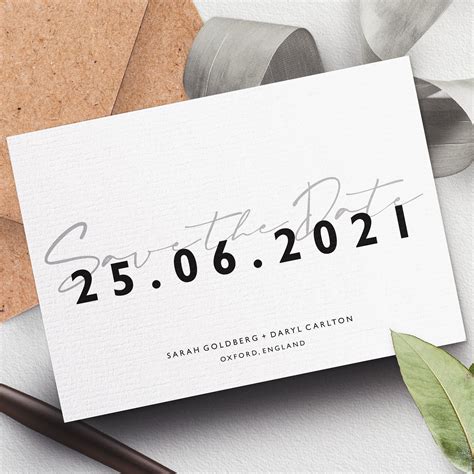 Save The Date Cards Simple Save The Date Stylish Modern Wedding