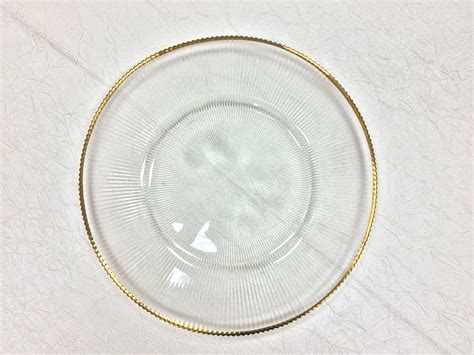 Glass Charger Plate With Gold Rim