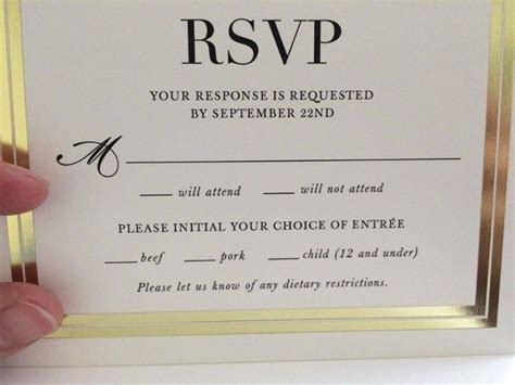 This Weddings Rsvp Card Has A Hilariously Strange Meal Choice 22 Words