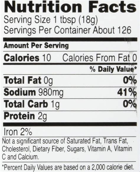 34 Soy Sauce Nutrition Label Labels Information List