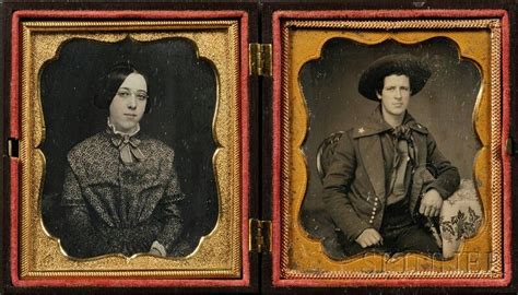 Two Sixth Plate Daguerreotype Portraits Of A Young Man In Uniform And A