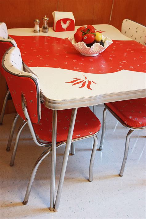 You can use a round patio table and matching chairs. Frances and Doug's warm and inviting restored 1950s wood ...