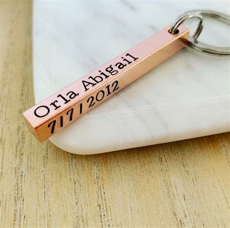 You can choose your own date, word or initials handcrafted in the uk quality. Copper Anniversary Gifts, Personalised Husband Keyring ...