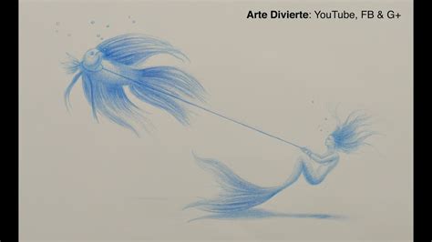 Dibujo Surrealista Cómo Dibujar Una Sirena Y Pez Arte