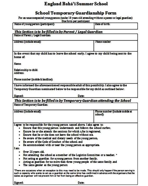 Samples of basic legal forms i. Template Temporary guardianship forms | Mous Syusa