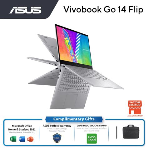 Asus Vivobook Go Flip Silver Celeron N Gb Gb Ssd Fhd