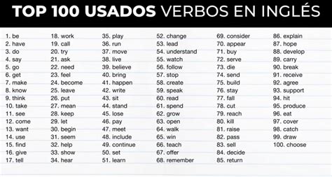 Lista De Los Verbos Mas Usados En Ingles Brainly Lat