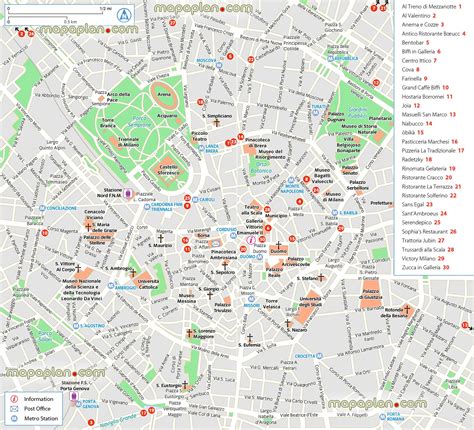 Milan Tourist Attractions Map