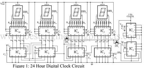 24 Hour Digital Clock And Timer Circuit Best Engineering Projects