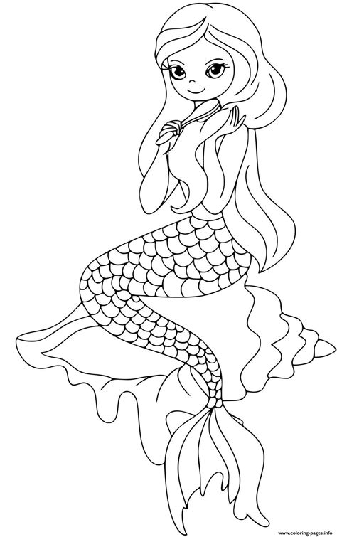 Looking for some adult coloring pages? A Pretty Mermaid Brushing Her Hair Coloring Pages Printable