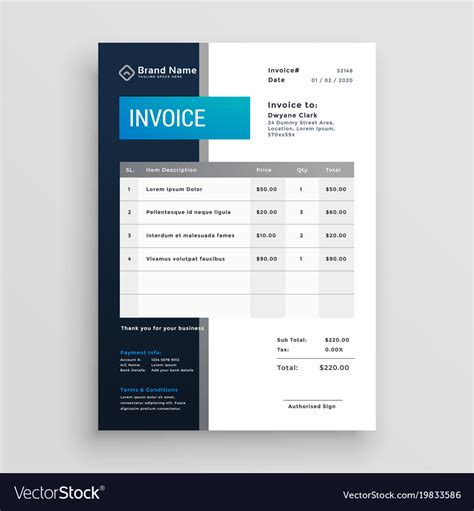 Paper Templates Paper And Party Supplies Downloadable Invoice Modern