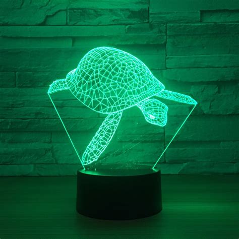 The sea turtle lamp is ideal for those seeking a minimalistic piece for their home interior. Sea Turtles 3D Night Light Illusion LED Table Lamp 7 ...