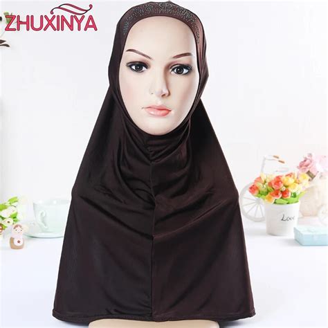 10 Colors Muslim Hijabs Solid Plain Hijab Scarf Fashion Diamonds Maxi