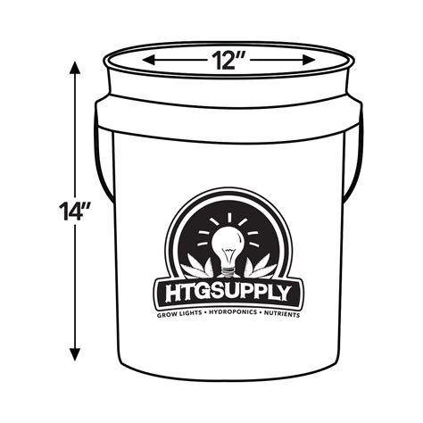 5 Gallon Black Bucket For Hydroponics Htg Supply