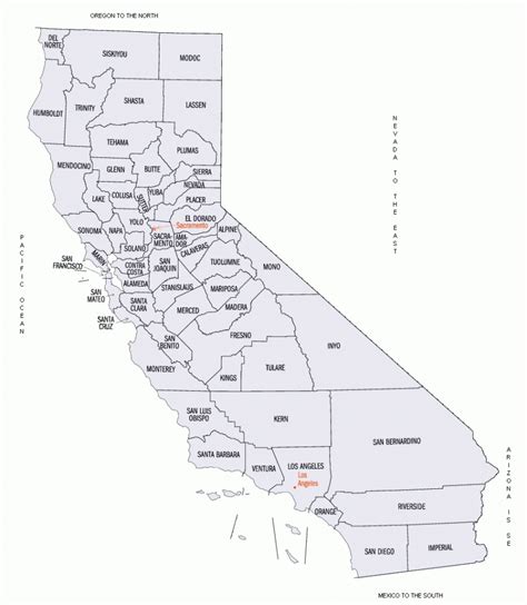 Map Of Northern California Counties Portal4travel Throughout Map