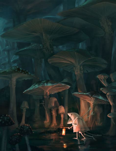 Artstation Mushroom Forest To Ryong Fantasy Art Landscapes Forest