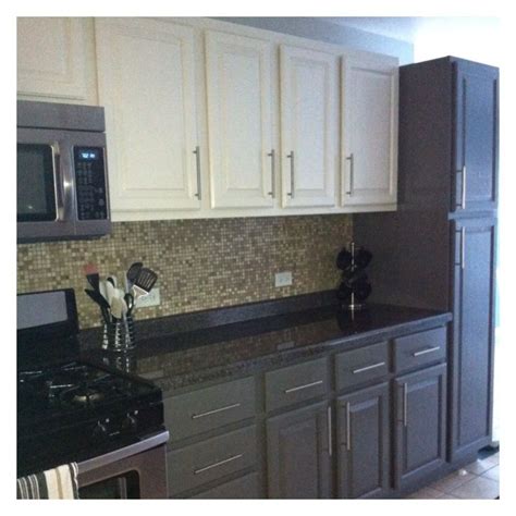 Cream cabinets, black distressed cabinets, weathered cabinets. Kitchen Before, During, & After | Kitchen cabinets color ...