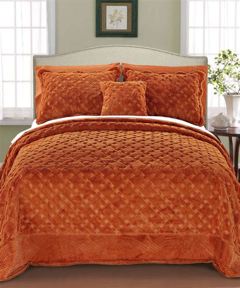 We have the perfect bedding sets to complement your bedroom decor!! Tatami Quilted Faux Fur Throws in Burnt Orange, Light ...