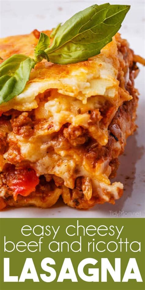 Easy Beef And Ricotta Lasagna Recipe In 2020 Classic Lasagna Recipe