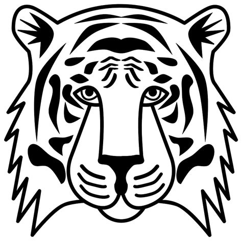 Tiger Face Black And White Clipart Free Download Transparent Png