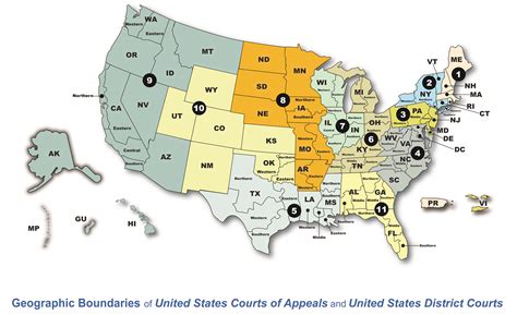 Map Of The Us District Courts - Wayne Baisey