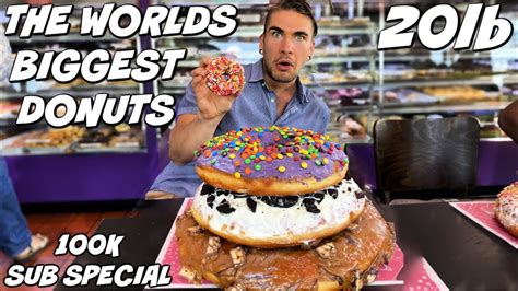 Worlds Biggest Donut Challenge Impossible 20lb Food Challenge Guy Tries To Eat 20lb Of