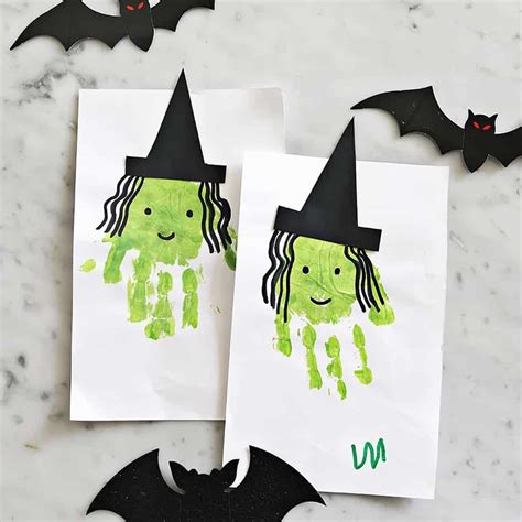 Witch Handprint Craft Halloween Crafts Preschool Halloween Handprint