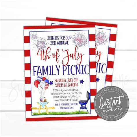 Printable 4th Of July Invitations