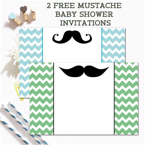 Free Printable Mustache Baby Shower Invitations
