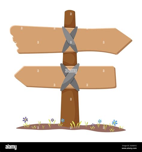 Wooden Signpost Illustration Isolated On White Background Stock Vector