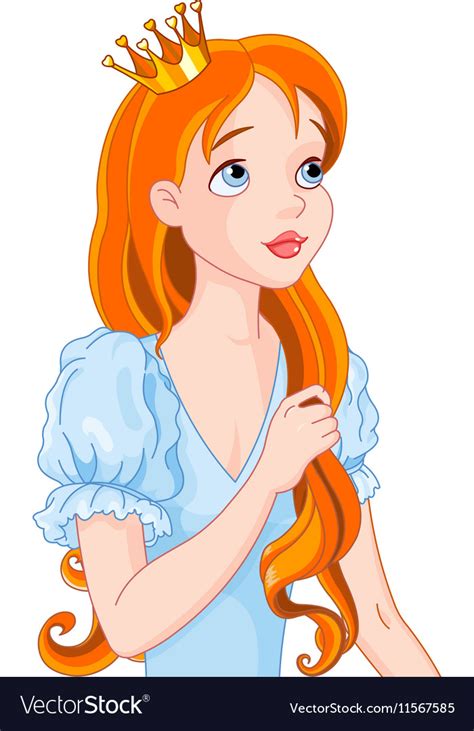 Red Haired Princess Royalty Free Vector Image Vectorstock
