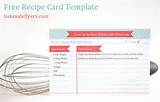 Food Recipe Cards Template Pictures