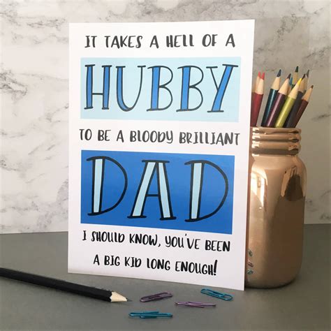 Funny Father S Day A5 Card For Husband By The New Witty
