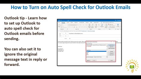 Outlook Tip How To Turn On Auto Spell Check For Outlook Emails Youtube