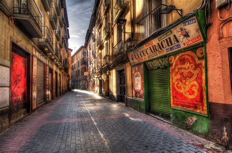 Spain Houses Hdr Street Zaragoza Aragon Cities Wallpapers Hd