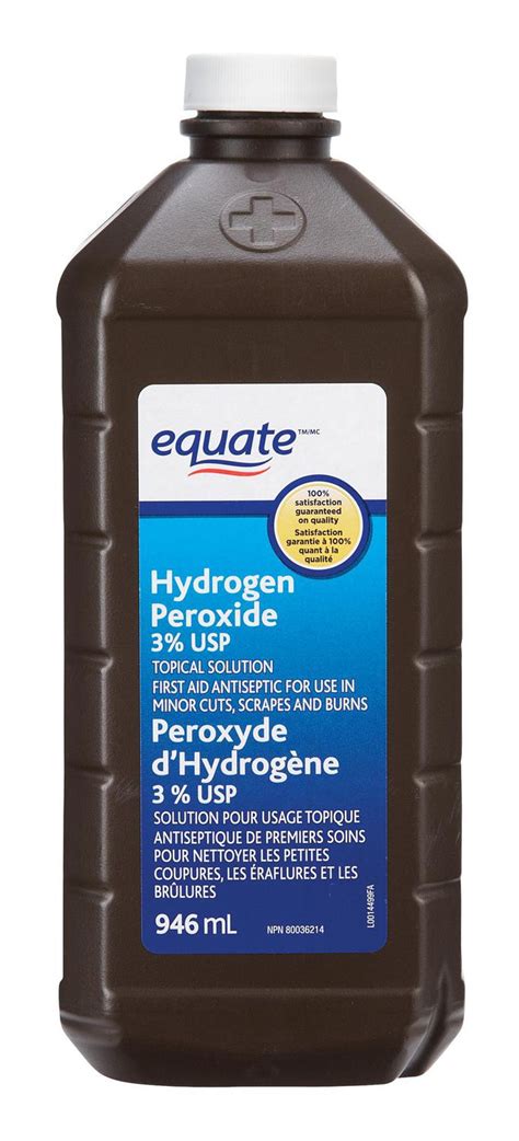 Equate 3 Hydrogen Peroxide Usp Antiseptic 32 Fl Oz Ph