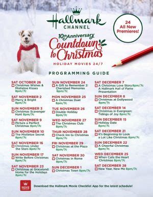 The official movie schedule hasn't been released yet but we can all be grateful that at least 2020 is still going to give us 40 new. Hallmark Channel 2019 Christmas Movie Line Up W/ Free ...