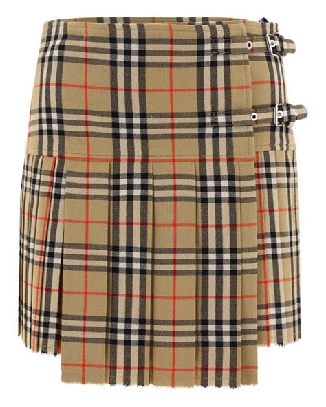 Burberry Zoe Pleated Skirt In Beige Natural Lyst